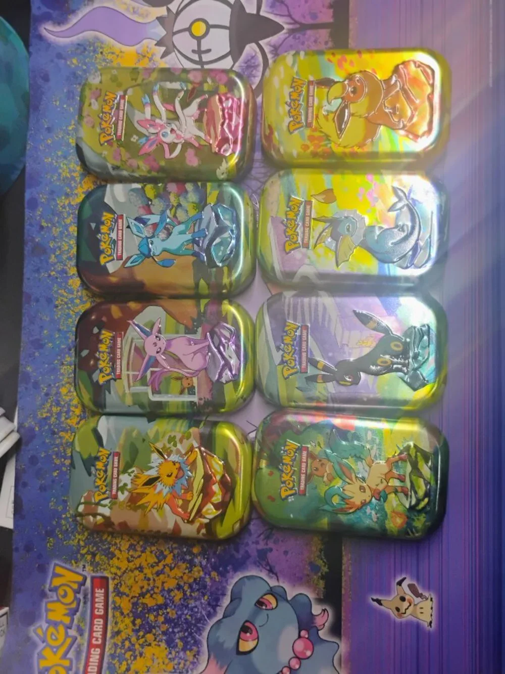 (8) Prismatic Evolution Empty Mini Tins Artwork Set